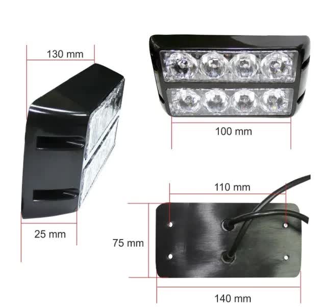 8 LED Аварийна Лампа За Пътна Помощ, Жълта Блиц Светлина, Мигаща!