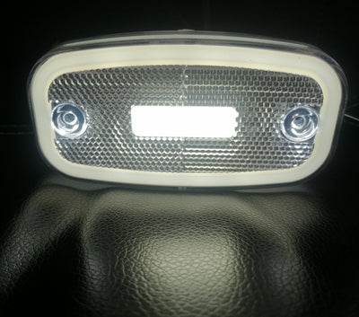 LED Бял Светодиоден Габарит Маткер Токос Неон Ефект, 122mm x 63mm , с Три Функции 12V-24V