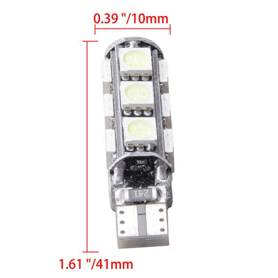 Комплект от 2 броя LED Лед Диодни Крушки За Габарит Т10 W5W 13 SMD 12V Бял Цвят Светлина Canbus - Error free Без грешки в Блистер
