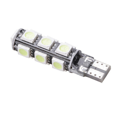 Комплект от 2 броя LED Лед Диодни Крушки За Габарит Т10 W5W 13 SMD 12V Бял Цвят Светлина Canbus - Error free Без грешки в Блистер
