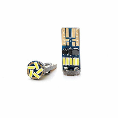 Комплект от 2 броя Лед Крушки За Габарит Т10 W5W LED 15 SMD Canbus 12V Бяла Светлина Canbus без грешки Photon