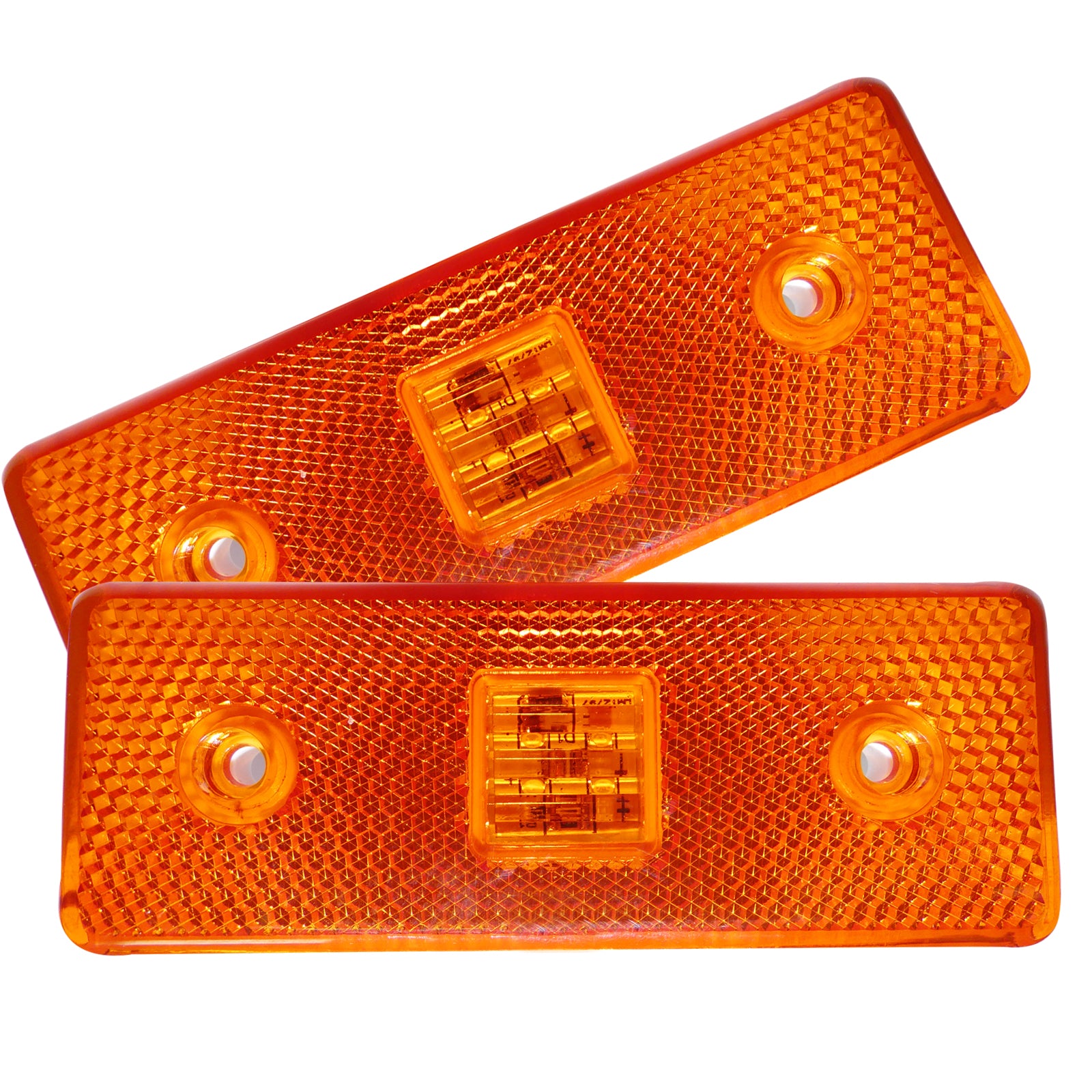 12V Диоден 4 LED ЛЕД Маркер габарит токос светлина за камиони бус ван ремарке каравана - 110 мм х 40 мм - оранжев