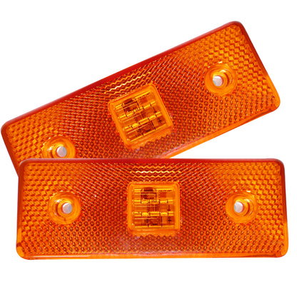 12V Диоден 4 LED ЛЕД Маркер габарит токос светлина за камиони бус ван ремарке каравана - 110 мм х 40 мм - оранжев