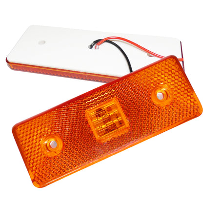 12V Диоден 4 LED ЛЕД Маркер габарит токос светлина за камиони бус ван ремарке каравана - 110 мм х 40 мм - оранжев