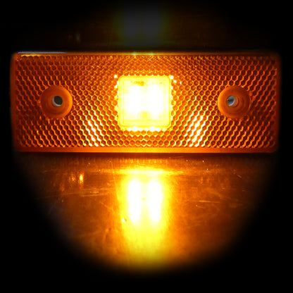 12V Диоден 4 LED ЛЕД Маркер габарит токос светлина за камиони бус ван ремарке каравана - 110 мм х 40 мм - оранжев