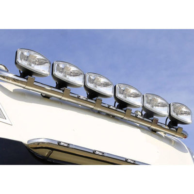 Един 1 Брой Халоген, Фар, 265mm X 161mm, 12V 24V, Крушка H7 + 6 LED ЛЕД Диода, E-Mark, За Камион, Трактор, Багер, Земеделски Машини и др.