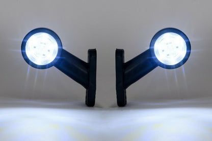 2x LED ЛЕД къси мини странични габаритни светлини тип рогче 12V 24V червено и бели за камион ремарке