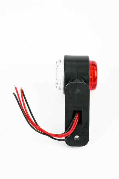 2x LED ЛЕД къси мини странични габаритни светлини тип рогче 12V 24V червено и бели за камион ремарке