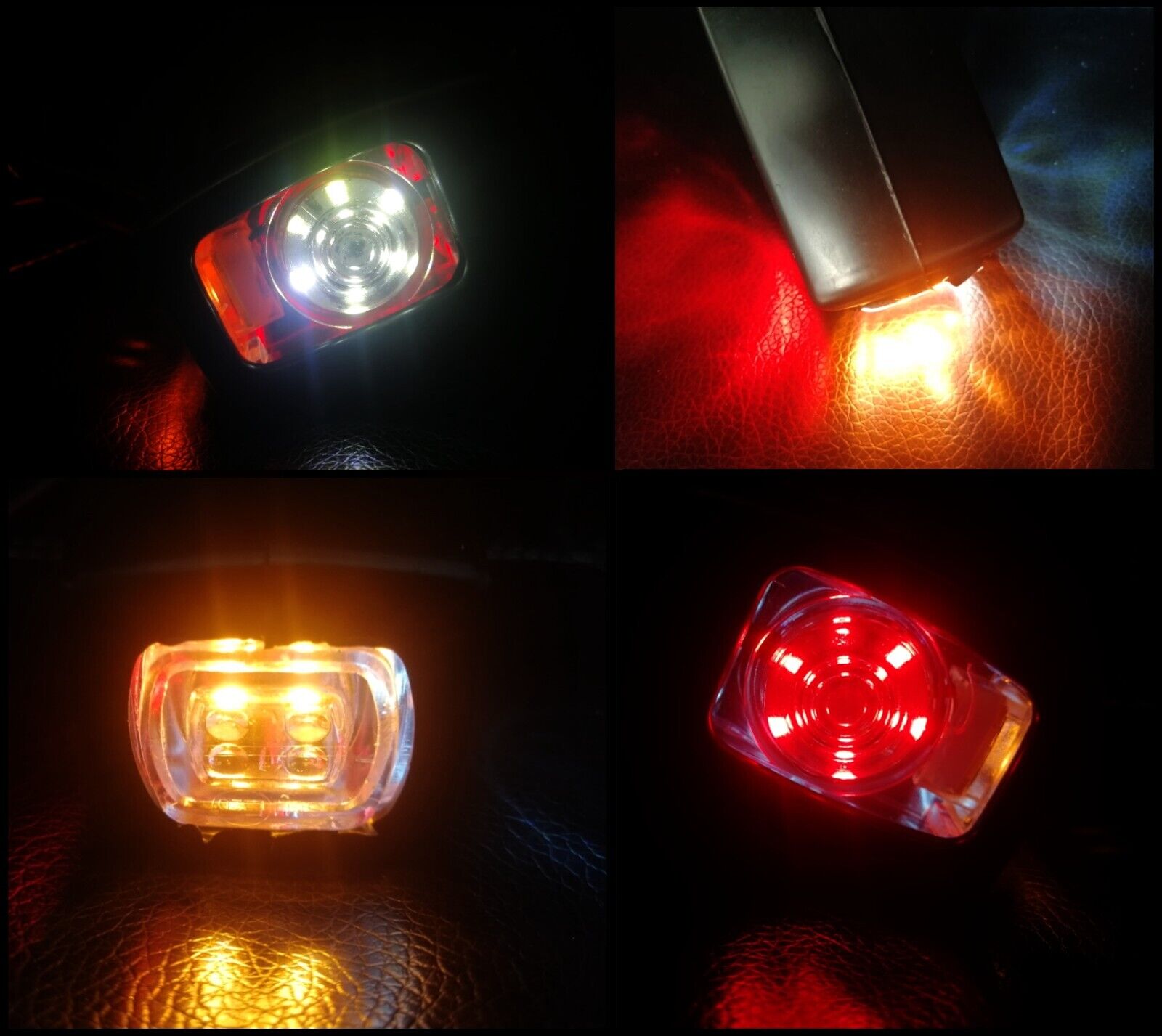 Комплект 2 броя ЛЕД LED Диодни странични гумени рогчета маркери габаритни светлини за камиони тирове и ремаркета платформи и др. с широка основа 12V- 24V - бяло oранжево червено