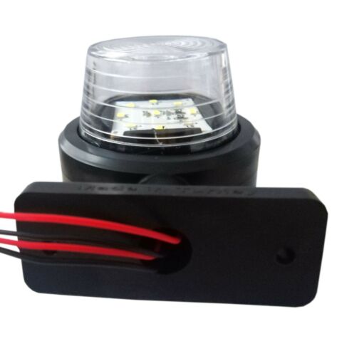 Комплект от 2 броя 12-24V висококачествени ЛЕД LED Диодни Странични Маркери, Рогчета, Светлини За Камион, Ремарке, Каравана, Кемпер АТВ и др., бяло-червено