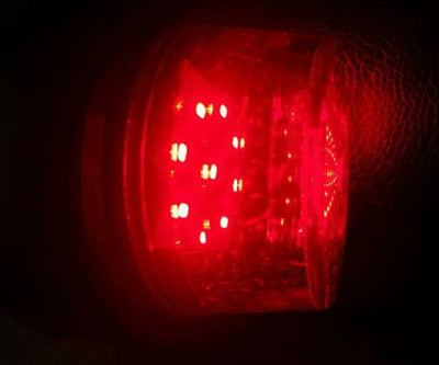 Комплект от 2 броя 12-24V висококачествени ЛЕД LED Диодни Странични Маркери, Рогчета, Светлини За Камион, Ремарке, Каравана, Кемпер АТВ и др., бяло-червено