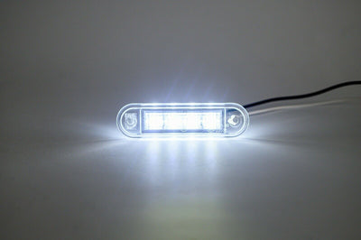 LED Диоден Вграден Страничен Габарит, Маркер, Токос Бял12-24V за камион, бус, ван, платформа, ремарке Е-марк Е9