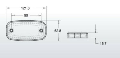 LED Червен Светодиоден Габарит Маткер Токос Неон Ефект, 122mm x 63mm , с Три Функции 12V-24V