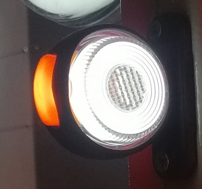 Комплект от 2 броя LED ЛЕД светодиодни габарити, токоси, рогче 24V с три светлини бяла,жълта,червена Неон Ефект за ремаркета, платформи, камиони и др.