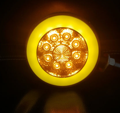 1 брой ЛЕД LED габарит за огледало ОБЕЦИ за камион 12-24V Scania Сканиа Volvo Волво MAN МАН DAF ДАФ Mercedes Мерцедес с ефект Неон Neon в оранжево-червено