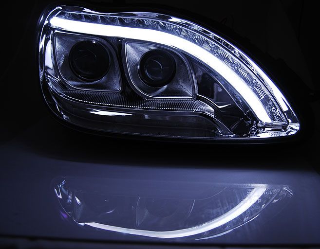 Кристални фарове за Mercedes W220 S-Class (1998-2005) - Лайтбар дизайн
