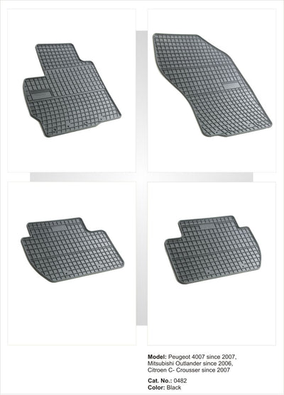 Гумени стелки Frogum за Mitsubishi Outlander (2007-2014)/Citroen C-Crosser/Peugeot 4007 – пасване по модел
