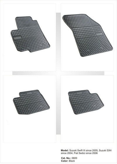 Гумени стелки Frogum за Suzuki Swift/SX4 (2005-2013)/Fiat Sedici (2005+) – пасване по модел