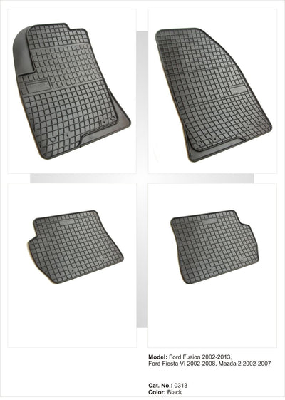 Гумени стелки Frogum за Ford Fusion (2005-2012)/Fiesta (2005-2008)/Mazda 2 (2002-2008) – пасване по модел