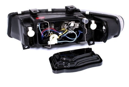 Кристални фарове Angel Eyes SEAT LEON / TOLEDO (99-04)- черни