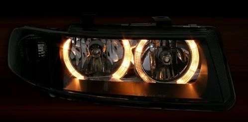 Кристални фарове Angel Eyes SEAT LEON / TOLEDO (99-04)- черни