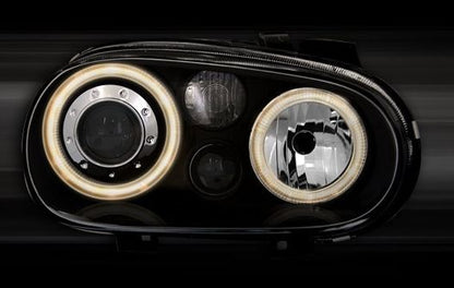 Кристални фарове  Angel Eyes GOLF IV R32  - черни