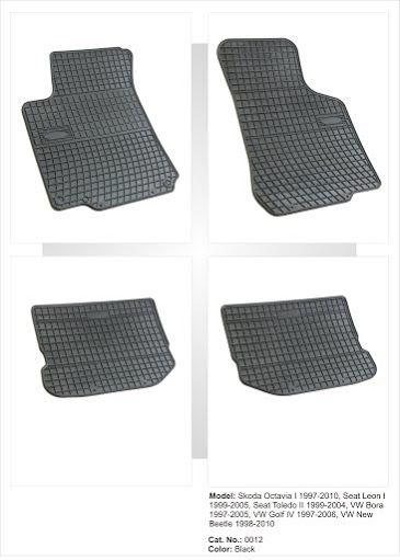 Гумени стелки Frogum за Wv Golf 4/VW Bora/VW Beetle/Skoda Octavia 1 (1997-2010)/Seat Leon/Toledo (1999-2005) – пасване по модел