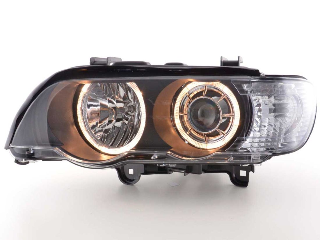 Кристални фарове Angel Eyes BMW X5 E53 (1999-2003) - черни