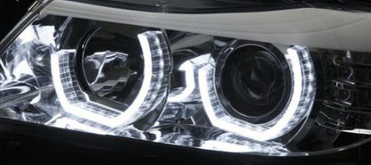 Кристални фарове 3D Angel Eyes BMW X5  (1999-2003) - черни