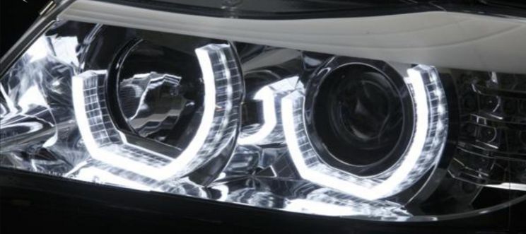 Кристални фарове 3D Angel Eyes BMW X5  (1999-2003) - черни