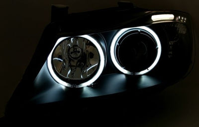 Кристални фарове  Angel Eyes BMW E90  (2005-2009) - черни