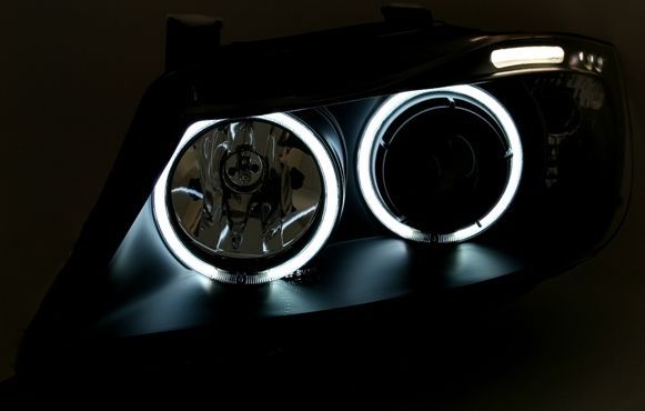 Кристални фарове  Angel Eyes BMW E90  (2005-2009) - черни