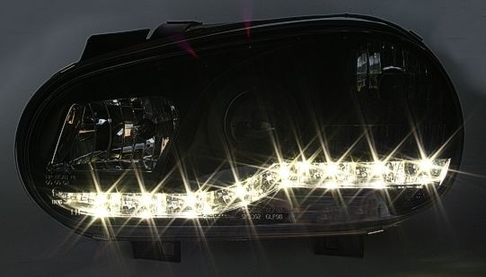 Кристални фарове Dayline GOLF IV  - черни
