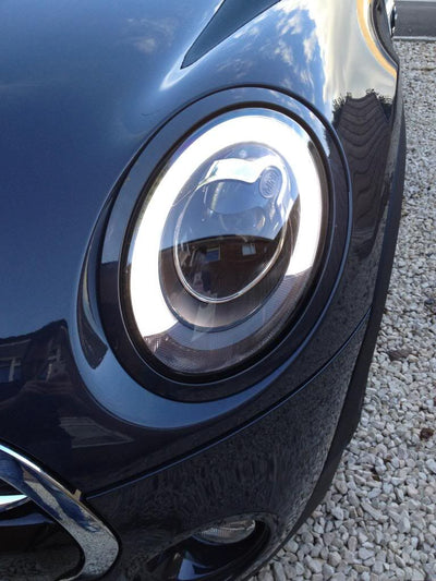 Кристални фарове за Mini Cooper (2006-2010) - ледбар дизайн черни