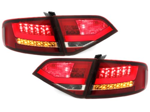 Диодни стопове  AUDI A4 седан (2007+) - червени / хром