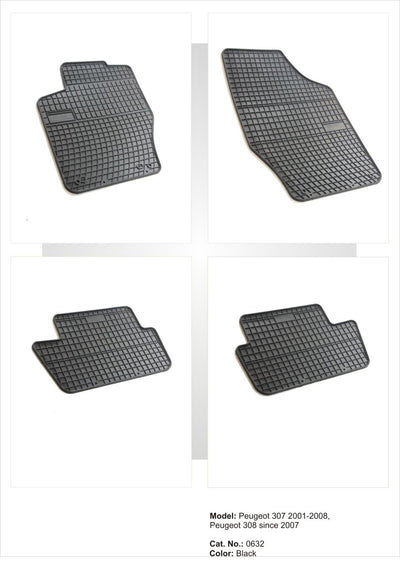 Гумени стелки Frogum за Peugeot 307 (2001-2008)/Peugeot 308 (2007-2013)/Citroen C4 (2004-2015) – пасване по модел