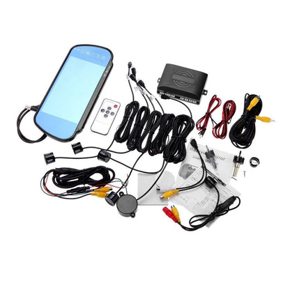 Парктроник с цветен дисплей 7" в огледало с USB, Bluethooth и камера