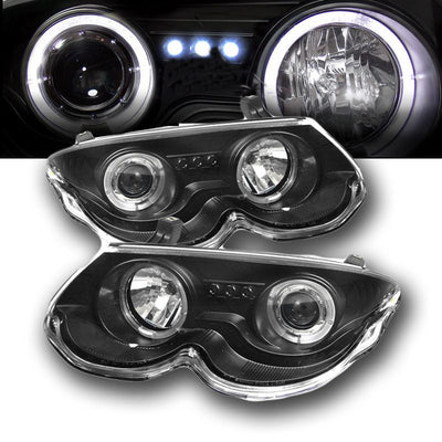 Кристални фарове Angel eyes Chrysler 300M (1999-2004) - черни