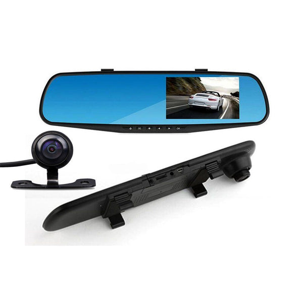 Видеорегистратор 1080 FULL HD с  4,3" LCD дисплей в огледалото и камера за задно виждане и запис