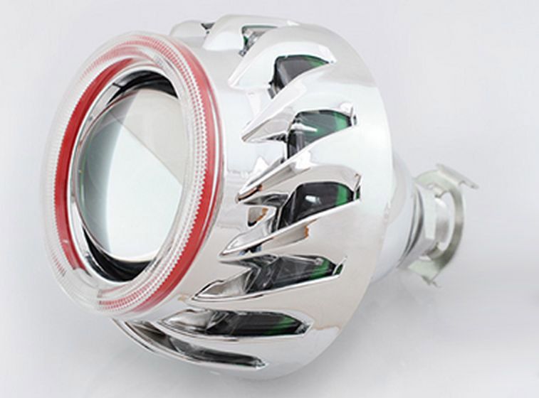 Биксенон лупи за вграждане MORIMOTO MINI SPIRAL 2.5" - с бял вътрешен и жълт външен ринг