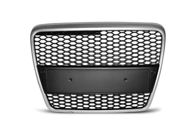 Решетка без емблема Audi A6 4F (2004-2008) - silver рамка RS Look
