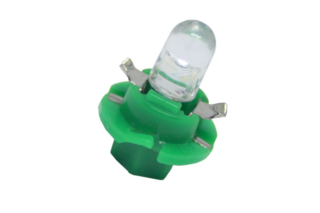 Лед крушки тип B8.4D 12V / 2W зелен