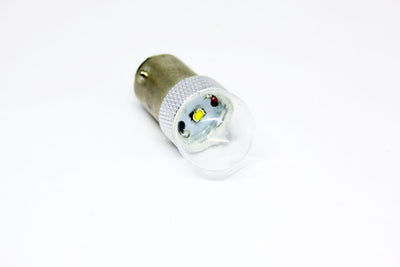 Диодна крушка BA15S с 5W CREE диод в стъклен балон единична светлина Жълт