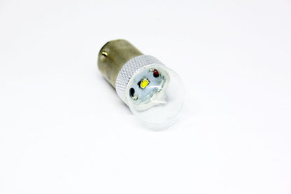 Диодна крушка BA15S с 5W CREE диод в стъклен балон единична светлина Жълт
