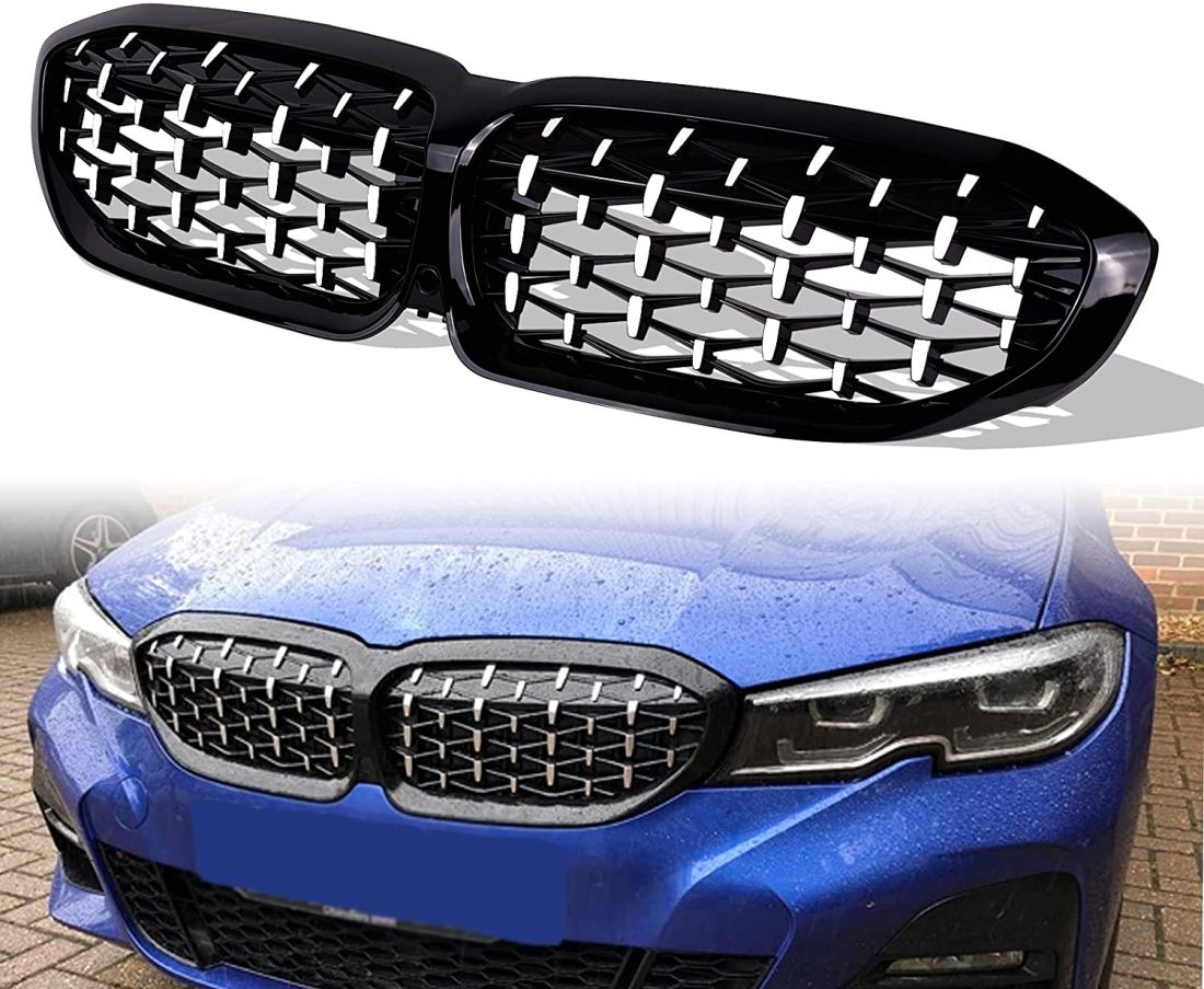 Решетки за BMW G20 (2018+) - Гланц - Diamond Design - хром / черно