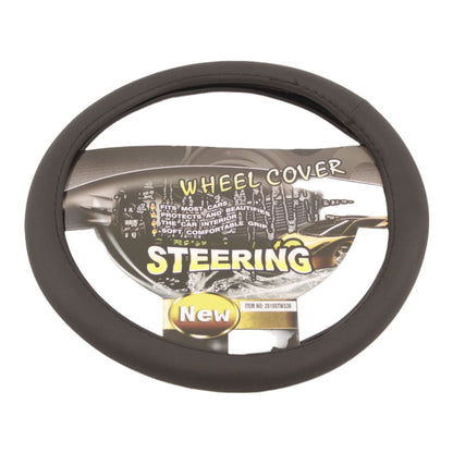 Калъф за волан от еко кожа 38см - Perforated -  черен цвят