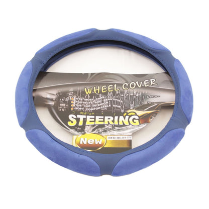 Калъф за волан от еко кожа 38см - Race - син цвят