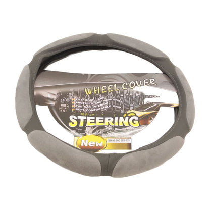 Калъф за волан от еко кожа 38см - Race - сив цвят