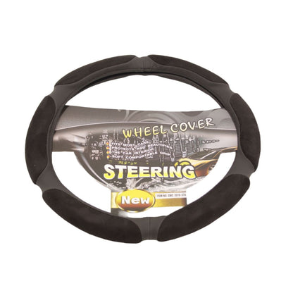 Калъф за волан от еко кожа 38см - Race - черен цвят