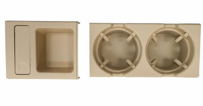 Поставка за чаши - къп холдер за BMW E46 с монетник бежов - комплект 2бр.